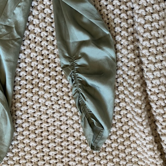 WHBM Runched Wrap Front Satin XS Blouse - Picture 7 of 7